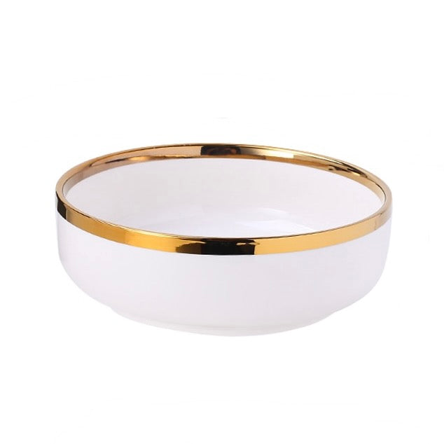 White & Gold Porcelain Dinnerware