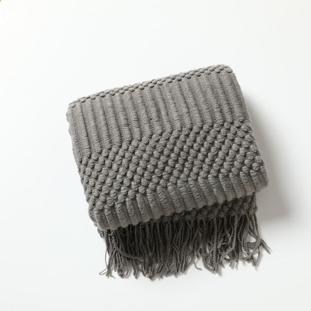 Ribbed Textured Throw Blanket