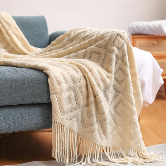 Textured Yarn Throw Blanket