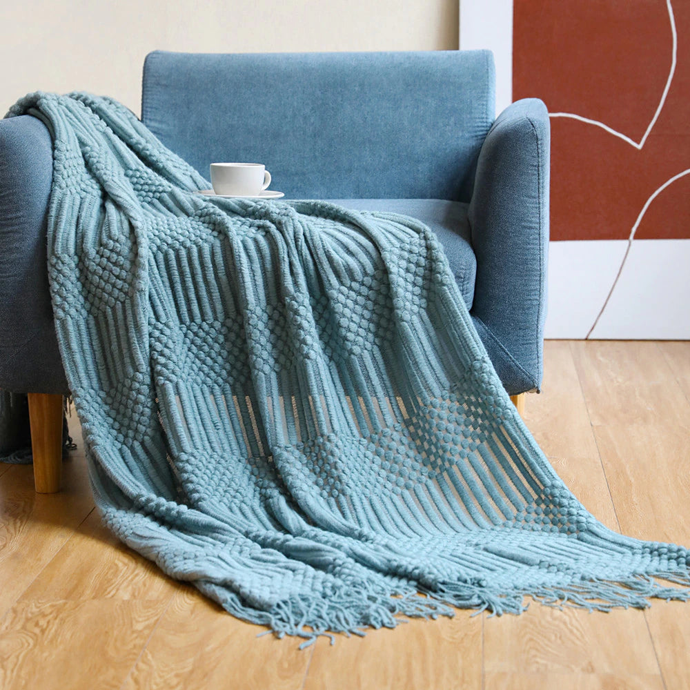 Ribbed Textured Throw Blanket