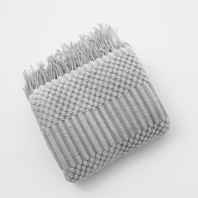 Ribbed Textured Throw Blanket