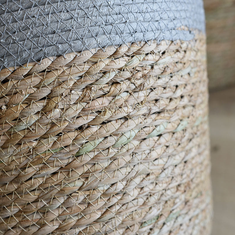 Slate Woven Round Basket