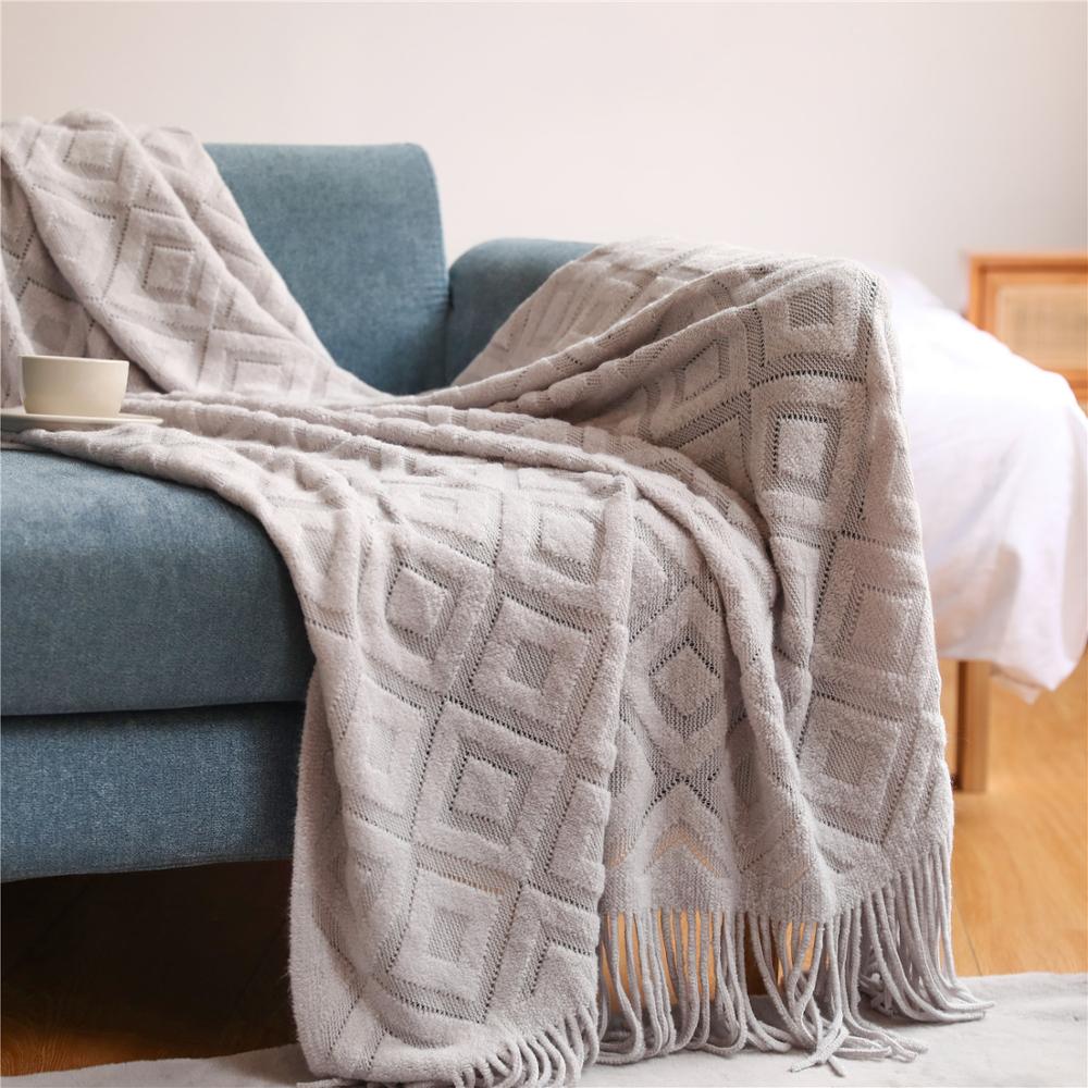 Textured Yarn Throw Blanket