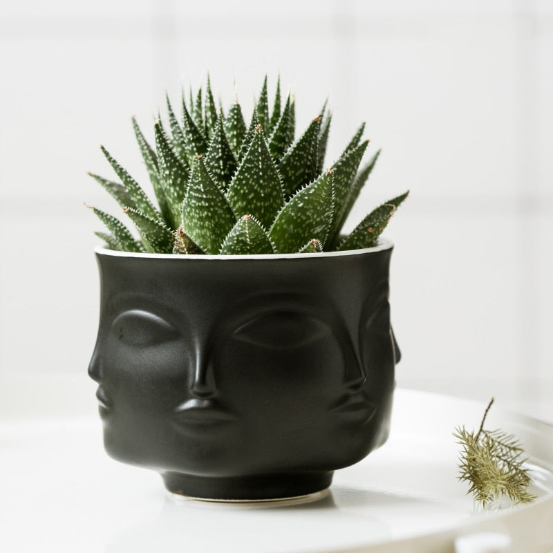 Aztec Multi-Face Ceramic Planters