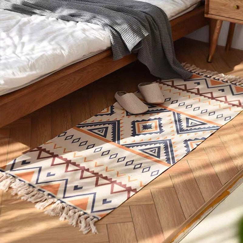 Tasseled Bohemian Patterned Rug