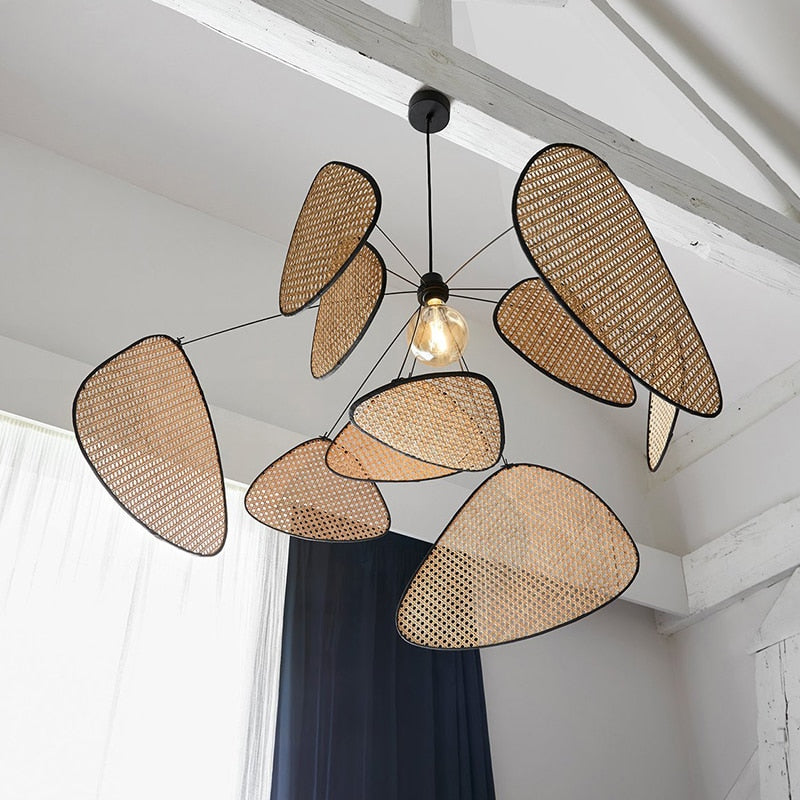 Rattan Petal Pendant Light