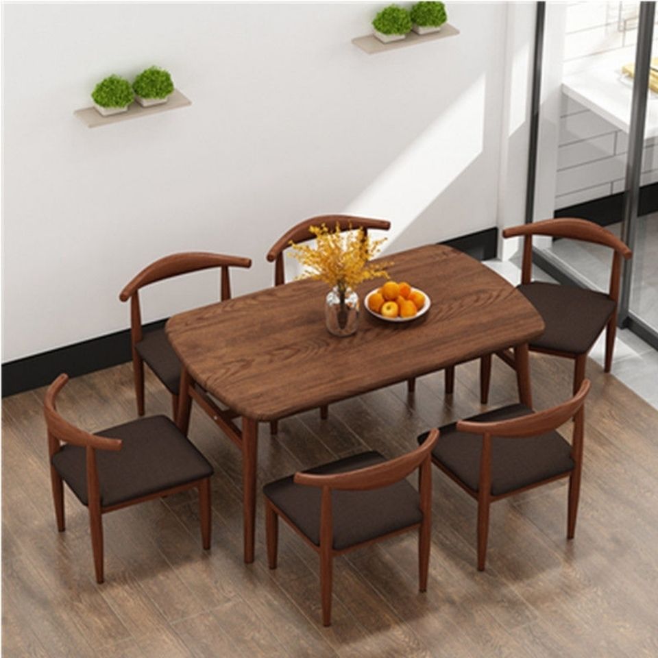 Dark Oak Dining Table Set