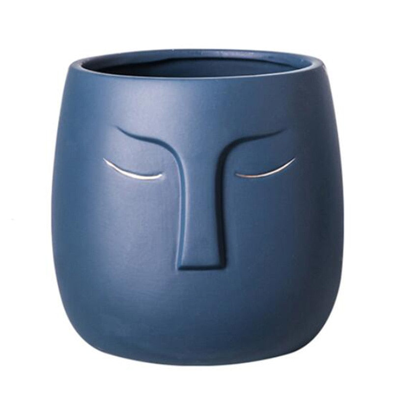 Sculptural Faces Ceramic Planter