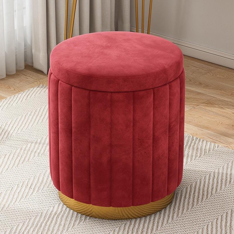 Velvet Ribbed Storage Ottoman