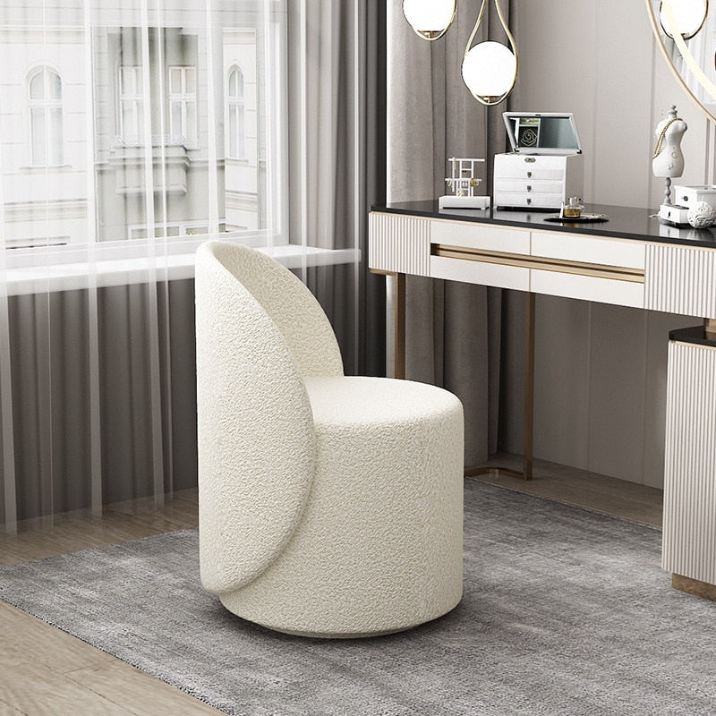 Boucle Crescent Swivel Chair