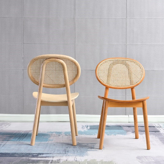 Wood & Rattan Dining Chair