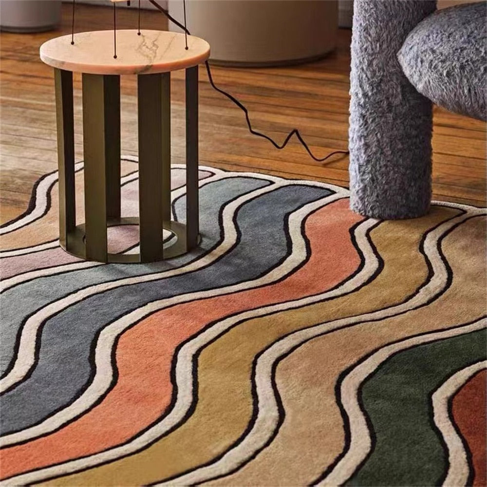 Eclectic Wavy Rainbow Rug