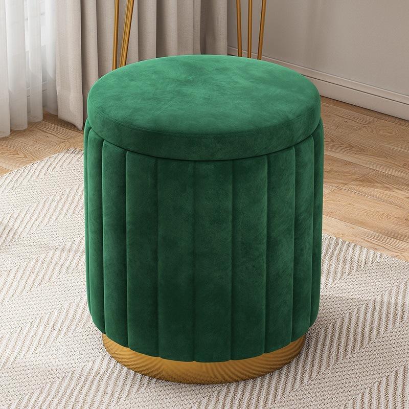 Velvet Ribbed Storage Ottoman