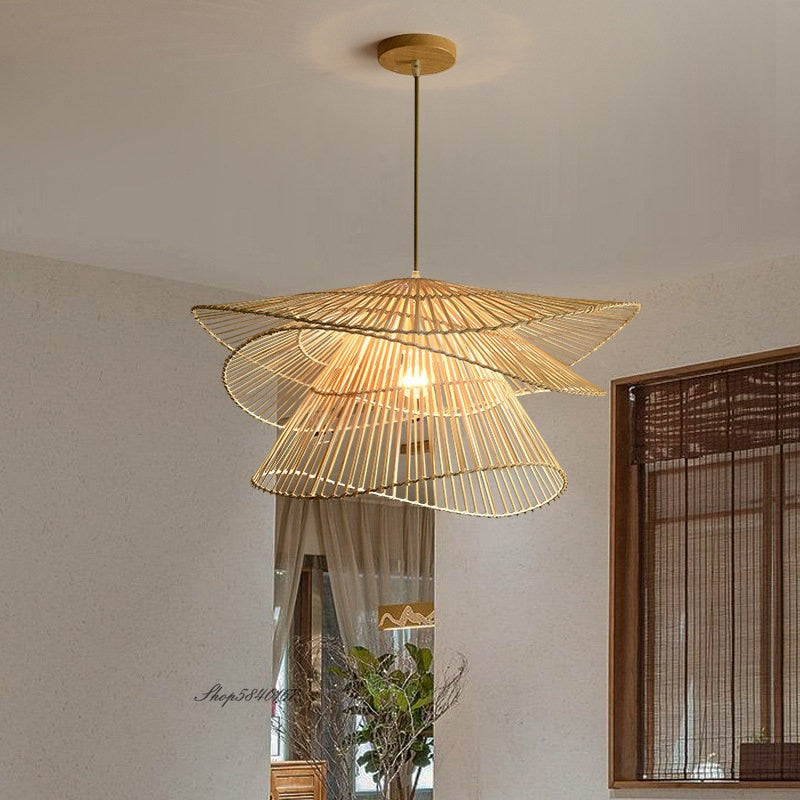 Layered Woven Pendant Light