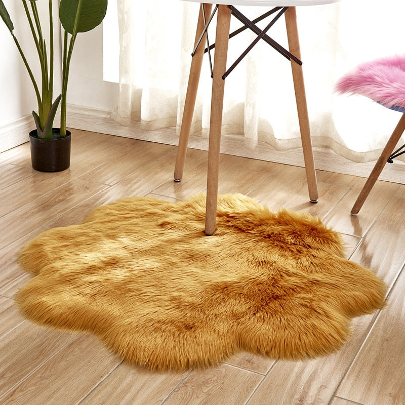 Faux Fur Flower Rug