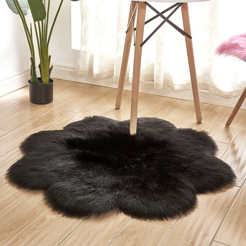 Faux Fur Flower Rug