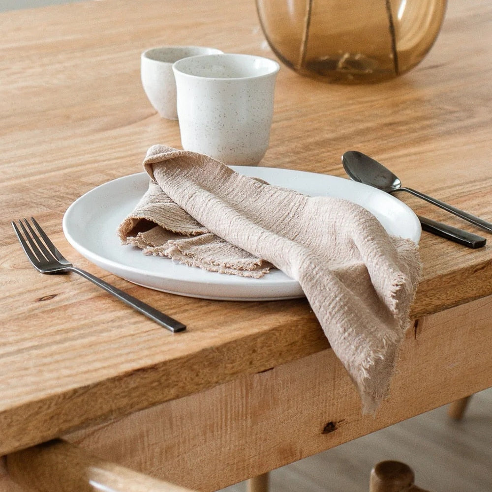 Frayed Linen Napkin Set