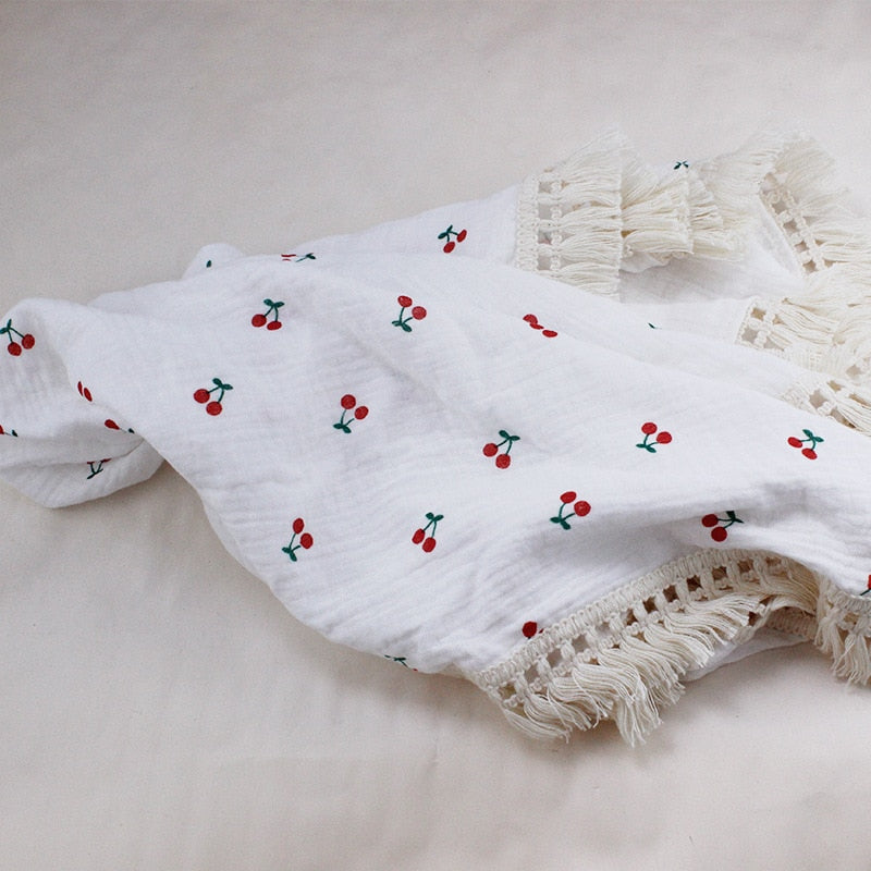 Cotton Tasselled Swaddling Blanket