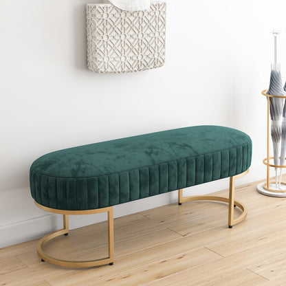 Textured Velvet Entryway Bench