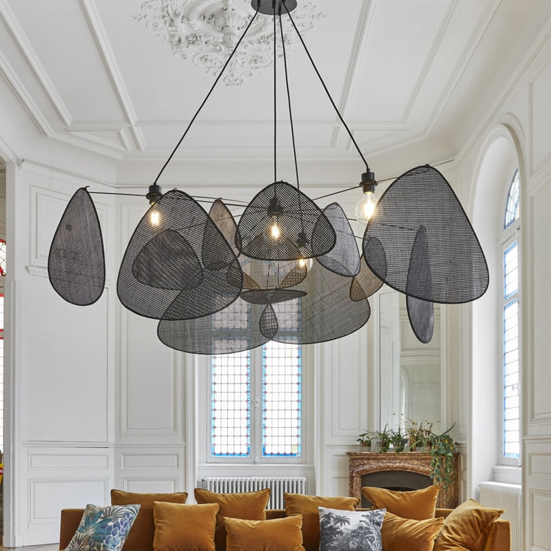 Black Hanging Petal Chandelier