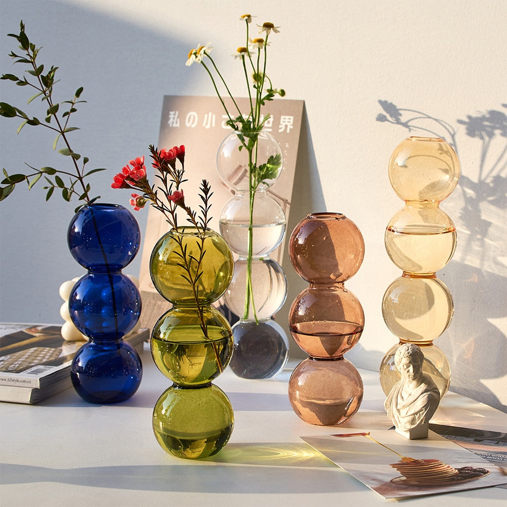 Eclectic Bubble Glass Vases