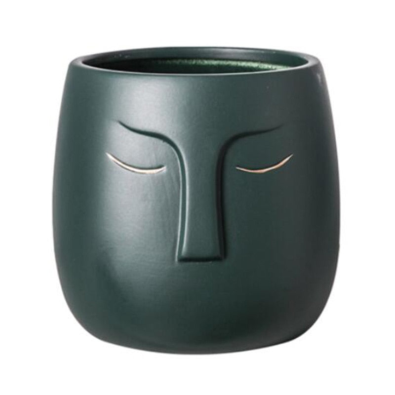 Sculptural Faces Ceramic Planter