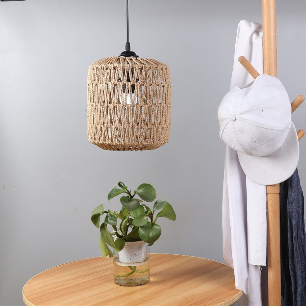 Zig-Zag Woven Hanging Lampshade