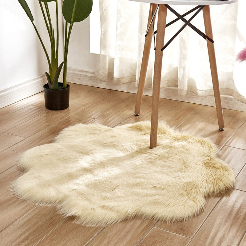 Faux Fur Flower Rug