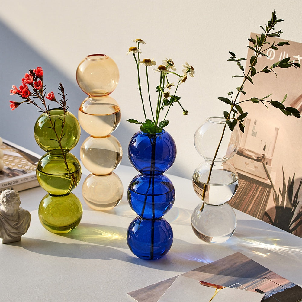 Eclectic Bubble Glass Vases