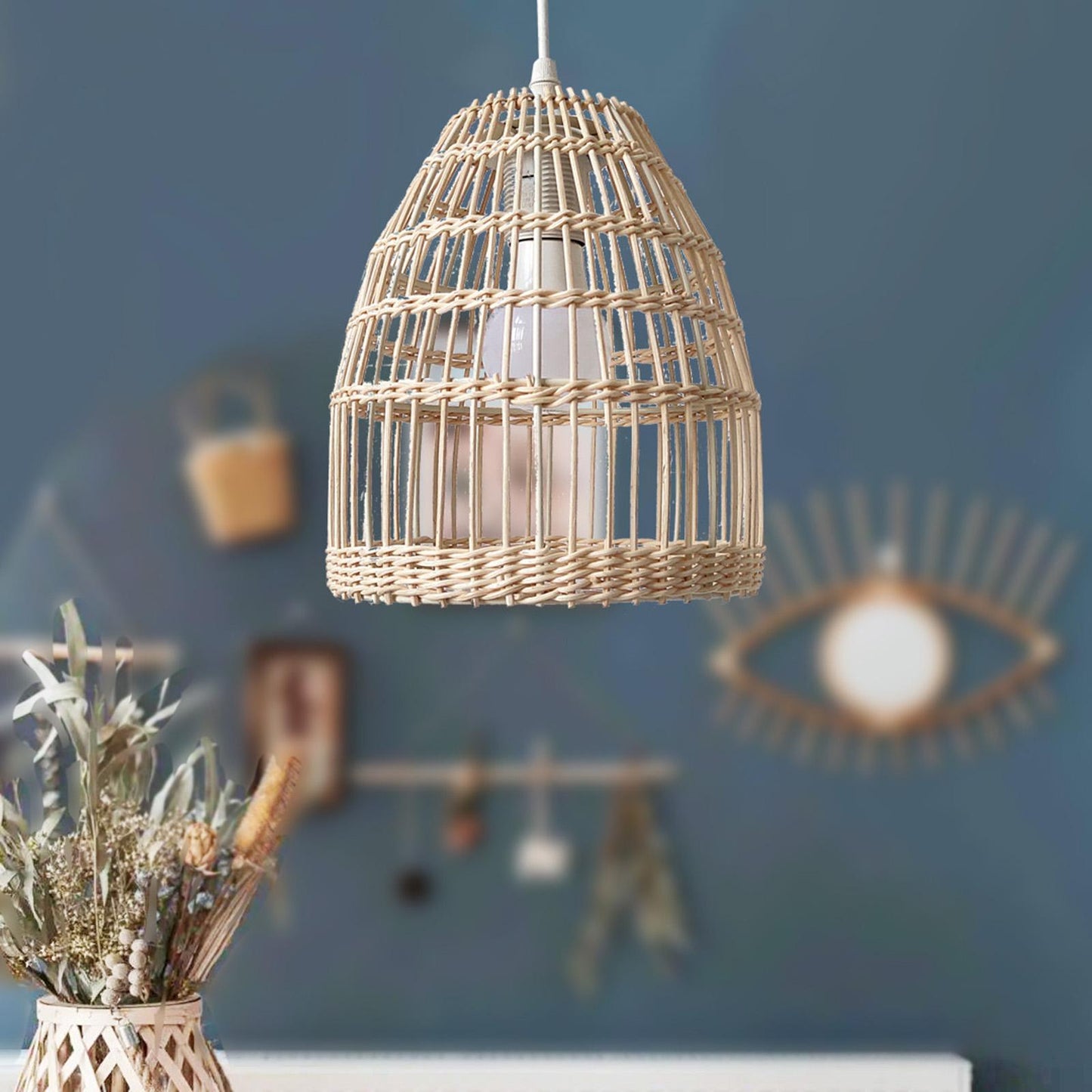 Japanese Wicker Pendant Light