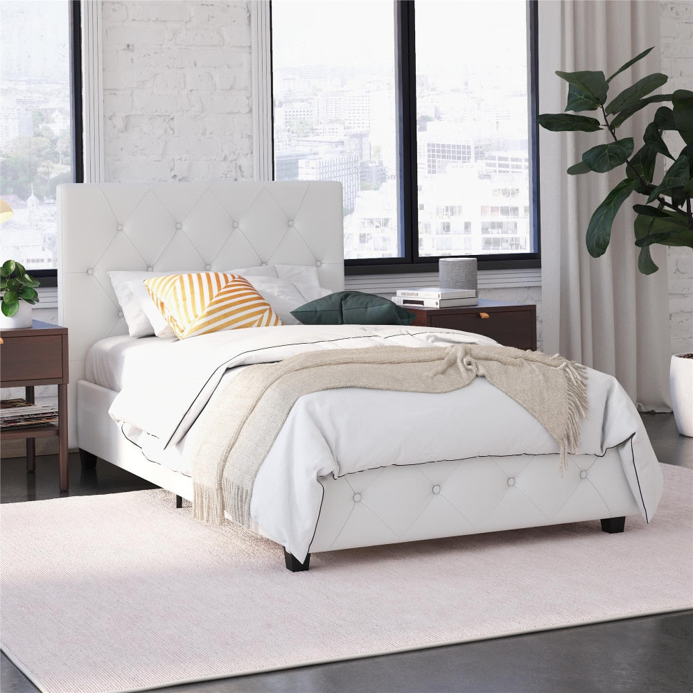 Dakota Leather Upholstered Bed