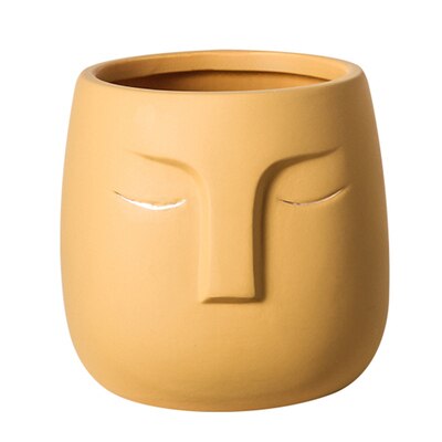 Sculptural Faces Ceramic Planter