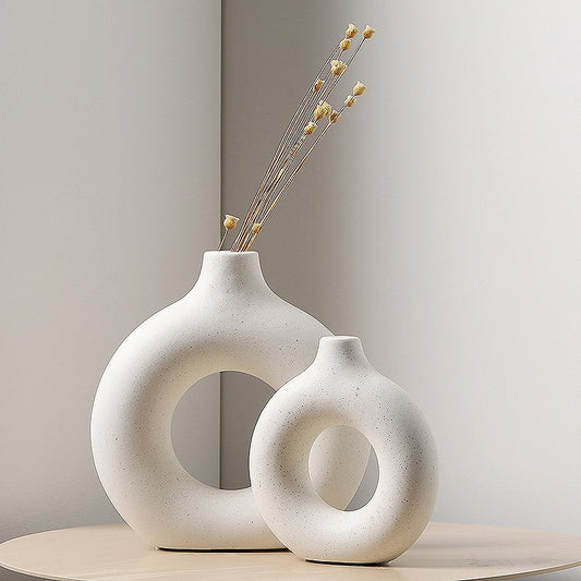 Minimalist Ceramic Donut Vase