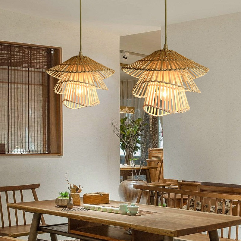 Layered Woven Pendant Light