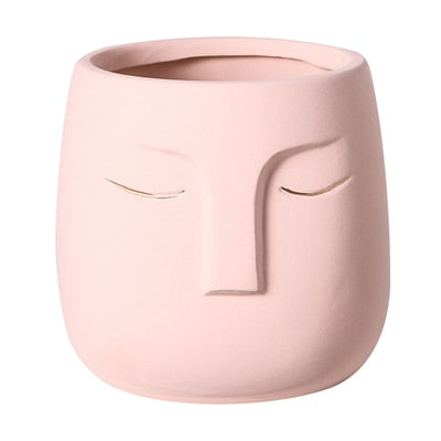 Sculptural Faces Ceramic Planter