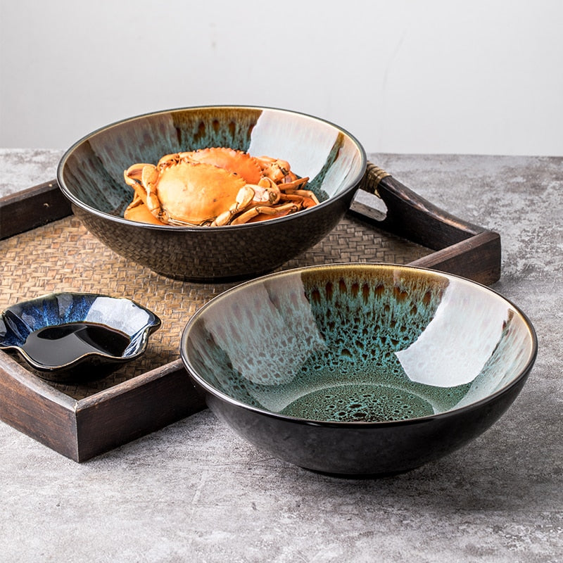 Reactive Glaze Serving Bowl