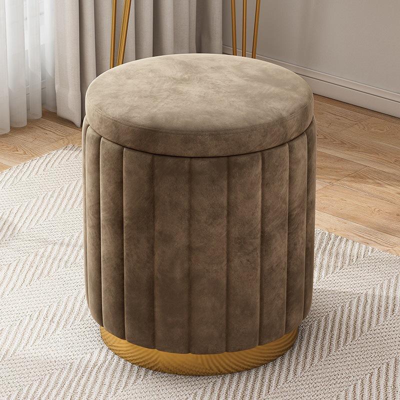 Velvet Ribbed Storage Ottoman