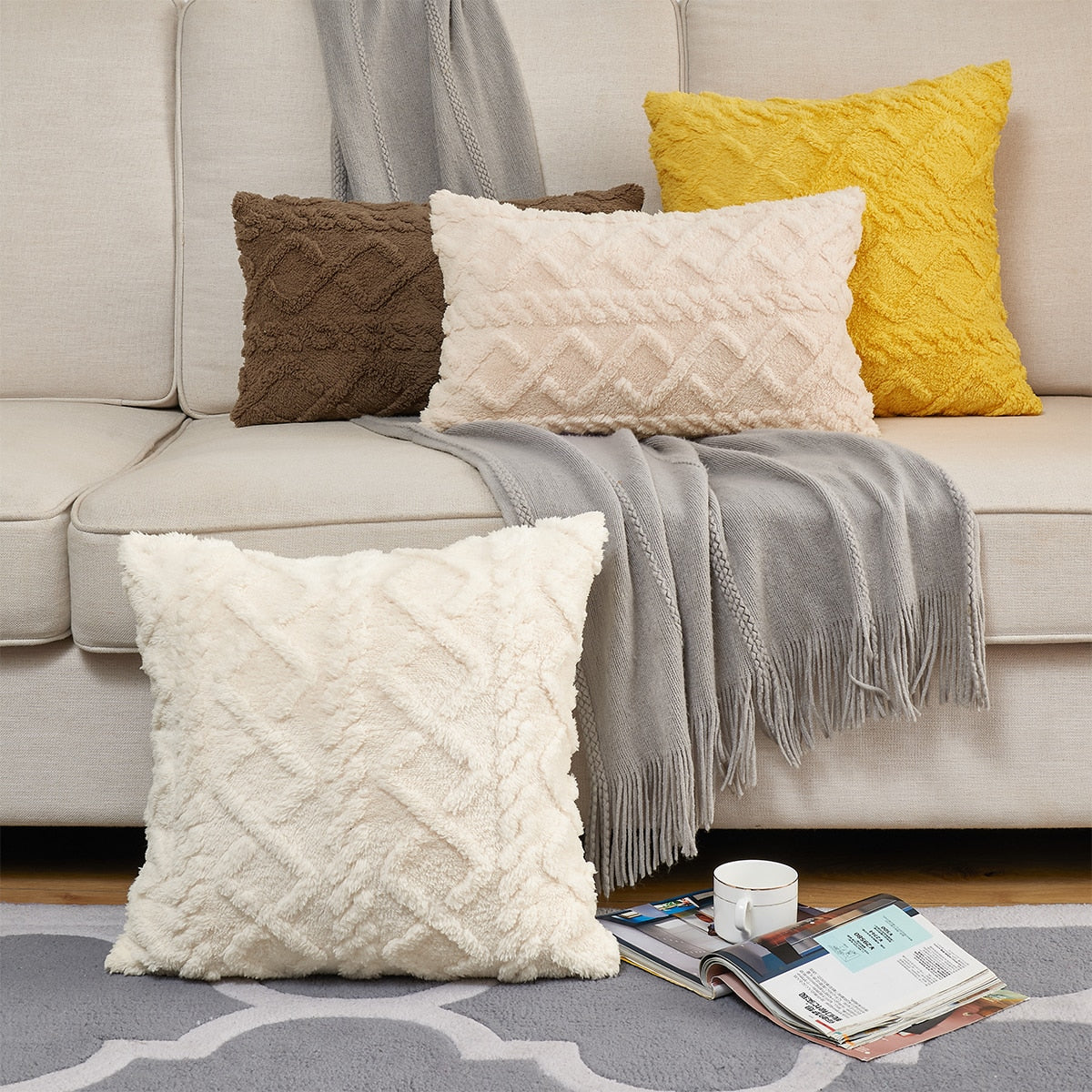 Cosy Sherpa Throw Cushion