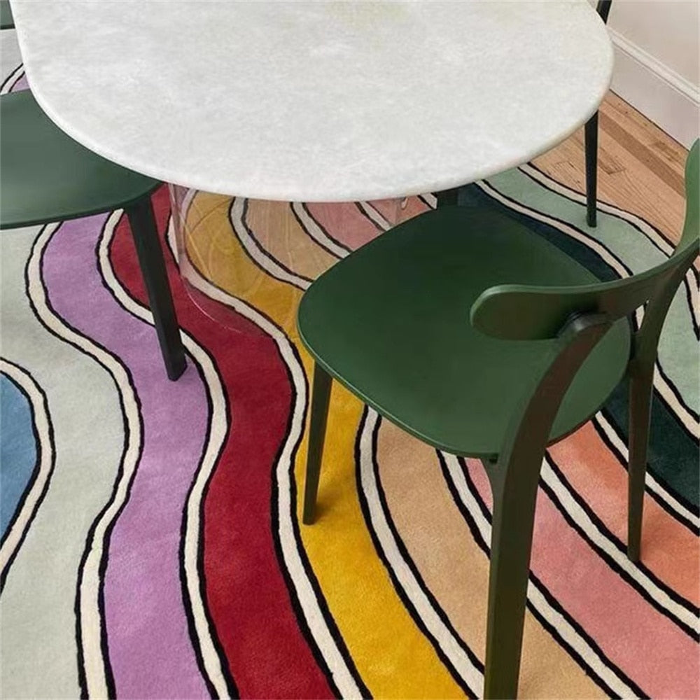 Eclectic Wavy Rainbow Rug