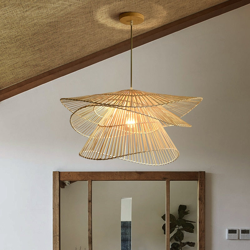 Layered Woven Pendant Light