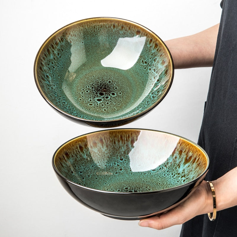 Reactive Glaze Serving Bowl