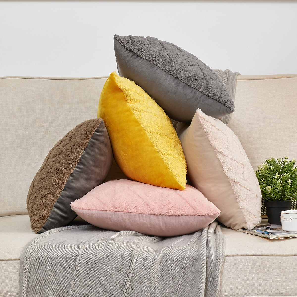 Cosy Sherpa Throw Cushion