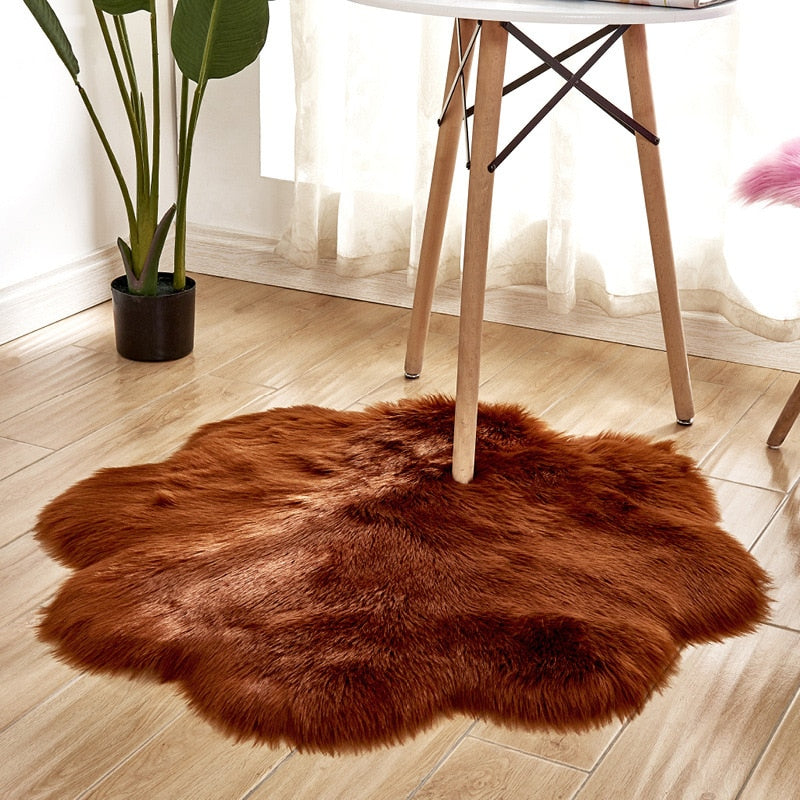 Faux Fur Flower Rug