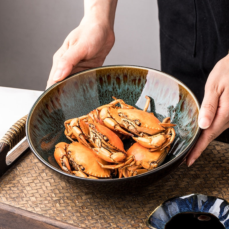 Reactive Glaze Serving Bowl