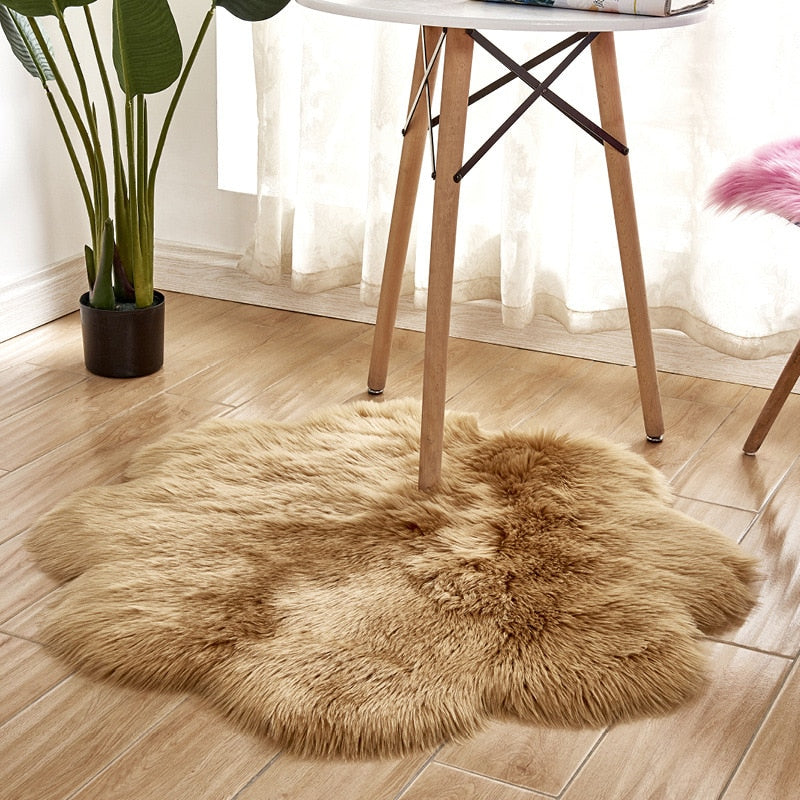 Faux Fur Flower Rug