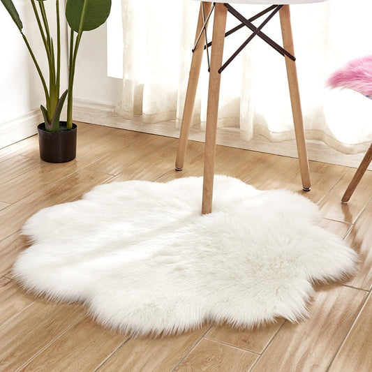 Faux Fur Flower Rug