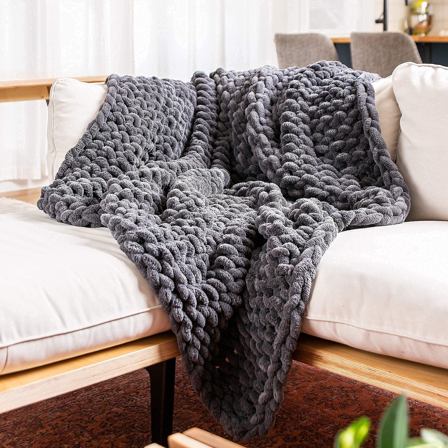 Chunky Knit Throw Blanket