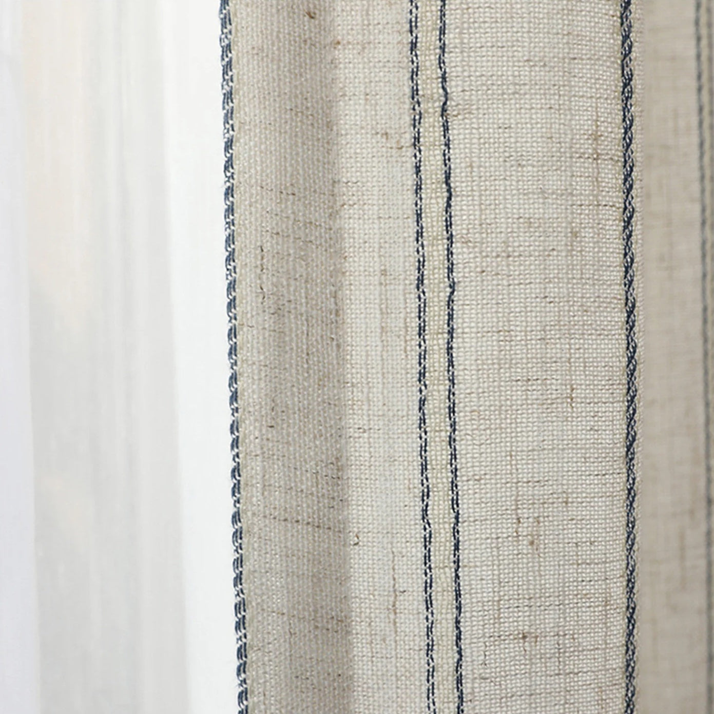 Mini-Stripe Hemp Curtains