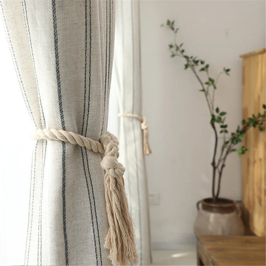 Mini-Stripe Hemp Curtains