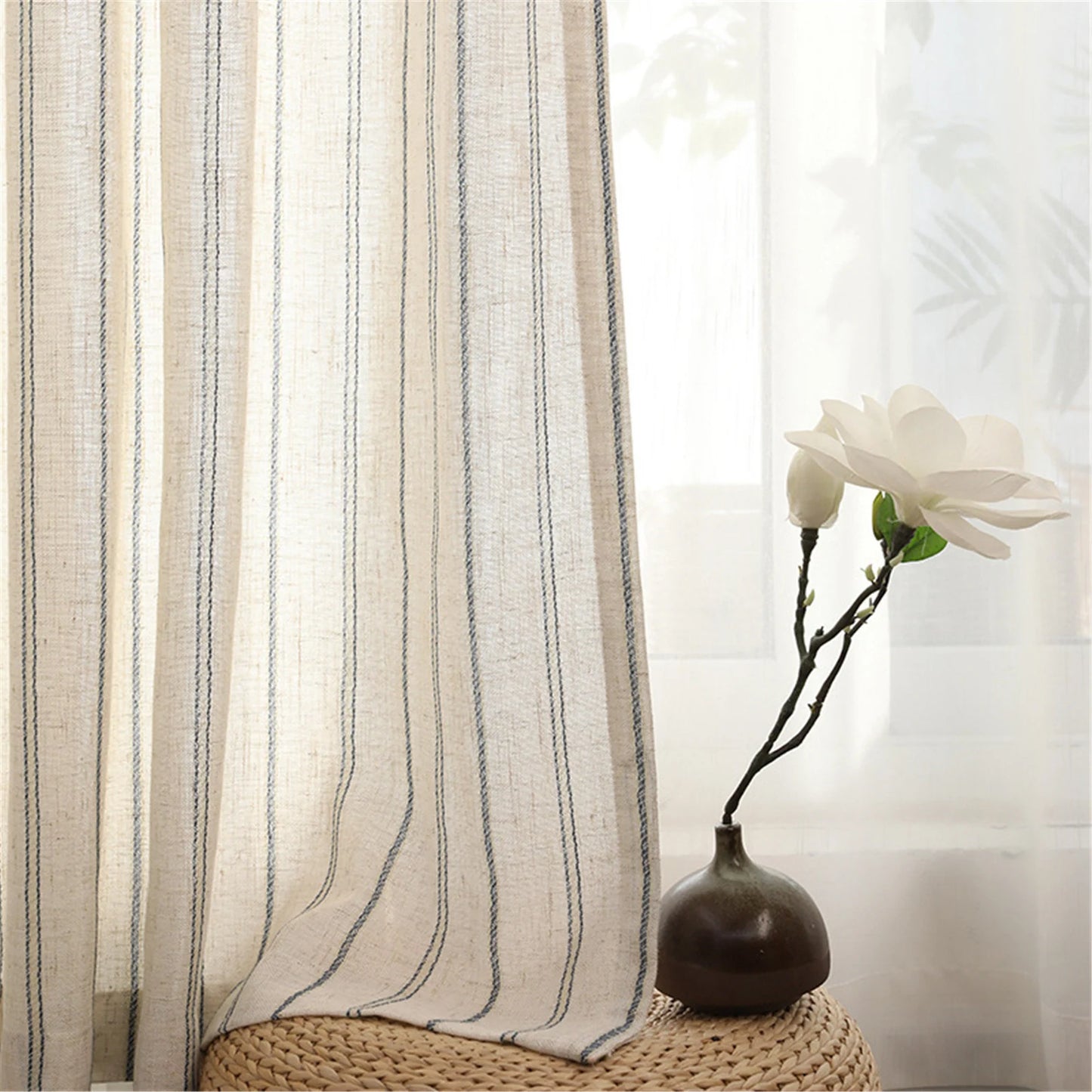 Mini-Stripe Hemp Curtains